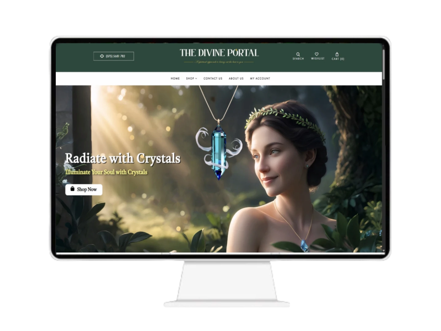The Divine Portal website preview from the KreedX showcase